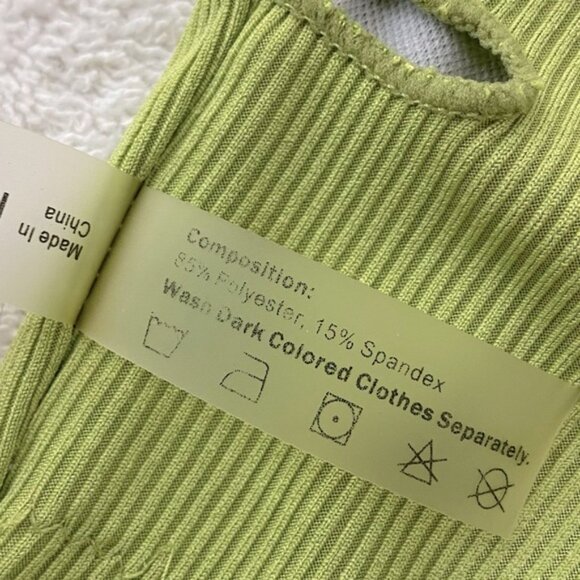 5/$25 Zaful Green Scalloped Edge Ribbed Bikini Top 6 - Picture 6 of 12